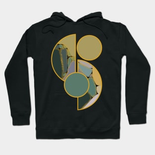 Bright vibrant shapes green yellow beige original unique abstract modern design art 380 Hoodie